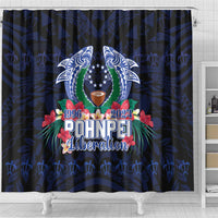 Happy Pohnpei Liberation Day Shower Curtain Polynesian Shark Turtle Motif LT05 - Polynesian Pride