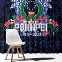 Happy Pohnpei Liberation Day Window Curtain Polynesian Shark Turtle Motif LT05 - Polynesian Pride