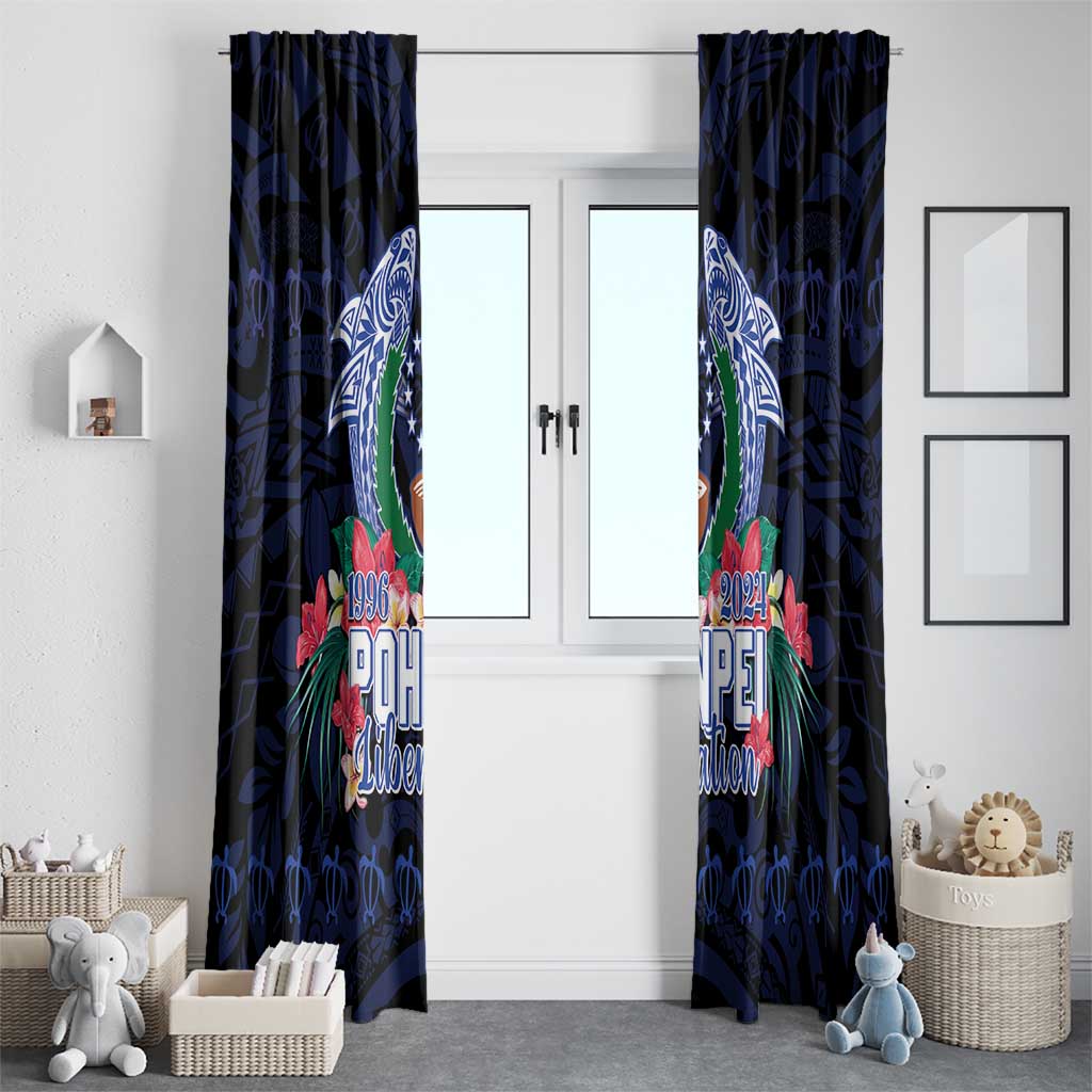 Happy Pohnpei Liberation Day Window Curtain Polynesian Shark Turtle Motif LT05 - Polynesian Pride