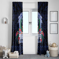 Happy Pohnpei Liberation Day Window Curtain Polynesian Shark Turtle Motif LT05 - Polynesian Pride