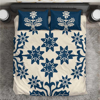 Cook Islands Navy Blue Tivaevae Bedding Set LT05 Navy - Polynesian Pride