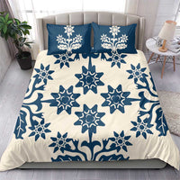 Cook Islands Navy Blue Tivaevae Bedding Set LT05 - Polynesian Pride