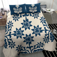 Cook Islands Navy Blue Tivaevae Bedding Set LT05 - Polynesian Pride