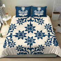 Cook Islands Navy Blue Tivaevae Bedding Set LT05 - Polynesian Pride