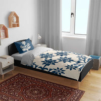 Cook Islands Navy Blue Tivaevae Bedding Set LT05 - Polynesian Pride