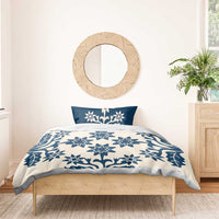 Cook Islands Navy Blue Tivaevae Bedding Set LT05 - Polynesian Pride