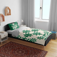 Cook Islands Green Tivaevae Bedding Set LT05 - Polynesian Pride