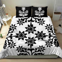 Cook Islands White Marble Tivaevae Bedding Set LT05 - Polynesian Pride