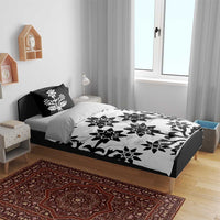 Cook Islands White Marble Tivaevae Bedding Set LT05 - Polynesian Pride