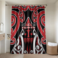 New Zealand Maori Language Week Bathroom Set Mo Ake Tonu Te Reo LT05 Shower Curtain Only Black - Polynesian Pride