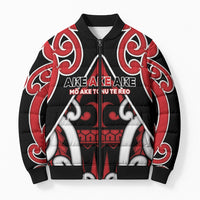 New Zealand Maori Language Week Bomber Puffer Jacket Mo Ake Tonu Te Reo LT05 Unisex Black - Polynesian Pride
