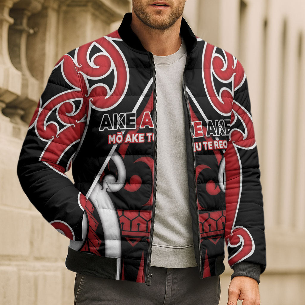 New Zealand Maori Language Week Bomber Puffer Jacket Mo Ake Tonu Te Reo LT05 - Polynesian Pride