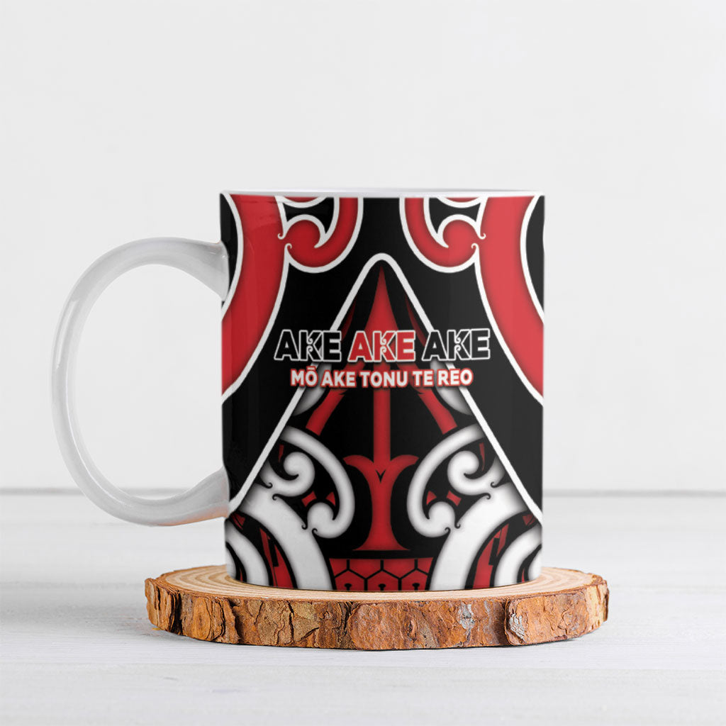 New Zealand Maori Language Week Ceramic Mug Mo Ake Tonu Te Reo LT05 Black - Polynesian Pride