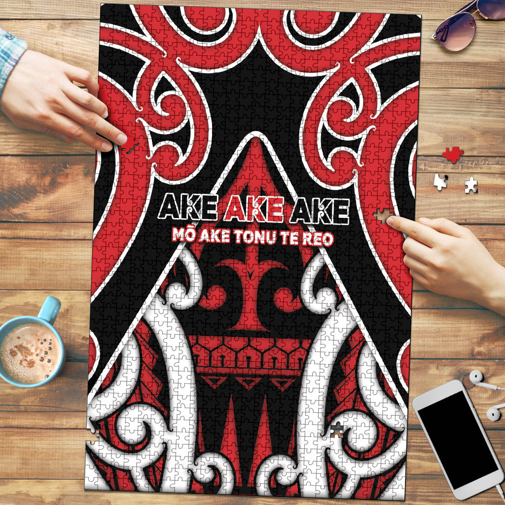 New Zealand Maori Language Week Puzzle Mo Ake Tonu Te Reo LT05 Black - Polynesian Pride