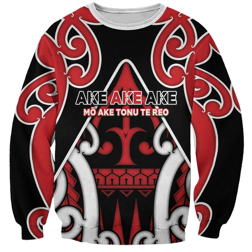 New Zealand Maori Language Week Sweatshirt Mo Ake Tonu Te Reo LT05 Unisex Black - Polynesian Pride