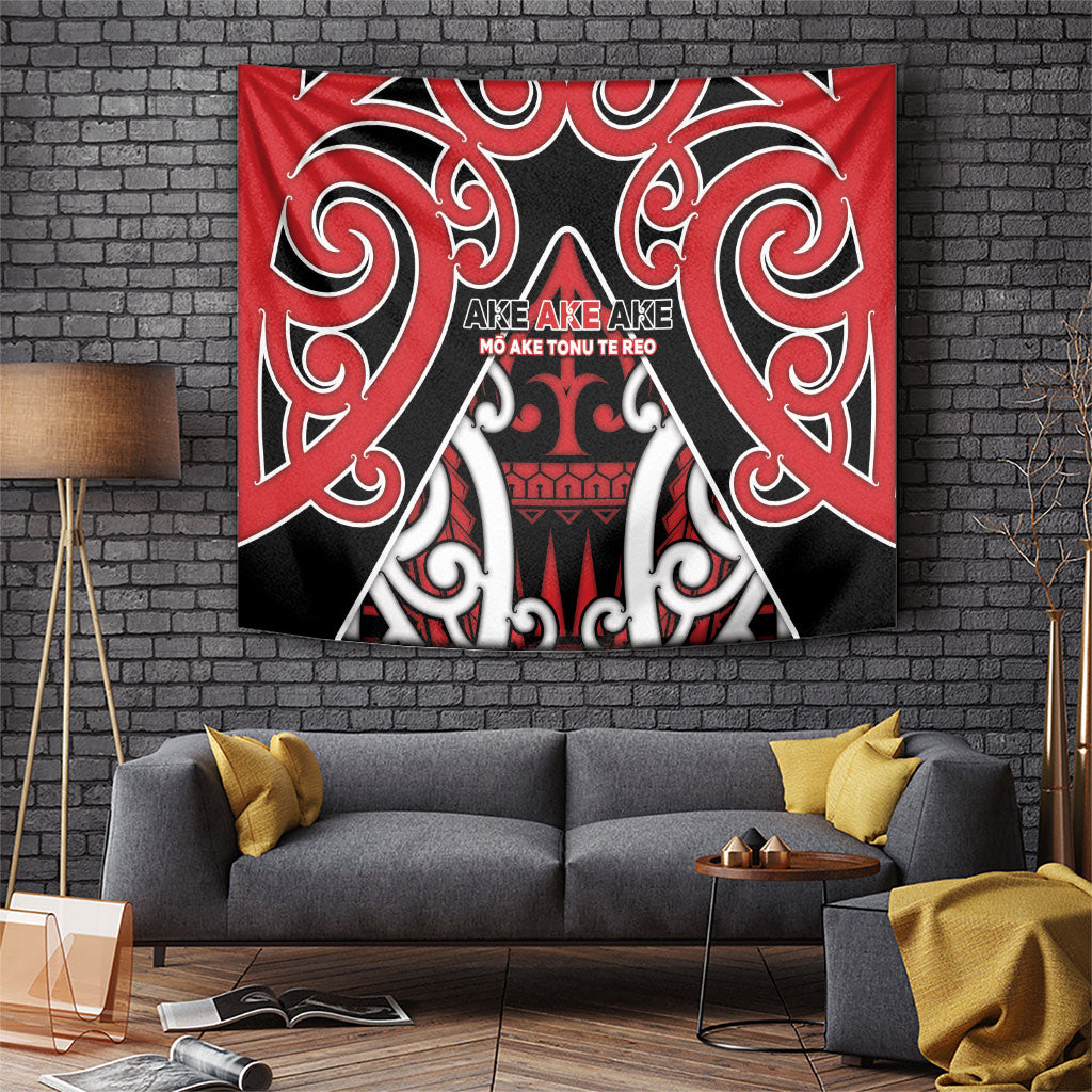 New Zealand Maori Language Week Tapestry Mo Ake Tonu Te Reo LT05 Black - Polynesian Pride