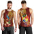 Personalized Tonga Eua Men Tank Top Maroon Shining Parrot Coat Of Arms With Ngatu Pattern LT05 - Polynesian Pride