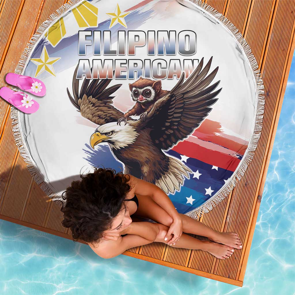 Filipino American History Month Beach Blanket Bald Eagle Tarsier Together LT05 - Polynesian Pride