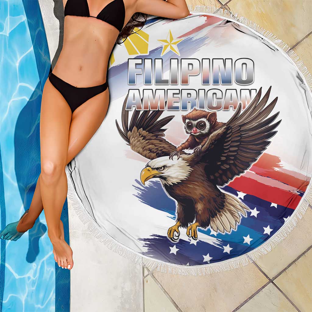 Filipino American History Month Beach Blanket Bald Eagle Tarsier Together LT05 - Polynesian Pride