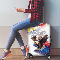Filipino American History Month Luggage Cover Bald Eagle Tarsier Together LT05 - Polynesian Pride