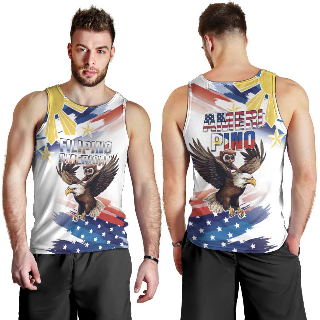 Filipino American History Month Men Tank Top Bald Eagle Tarsier Together LT05 - Polynesian Pride