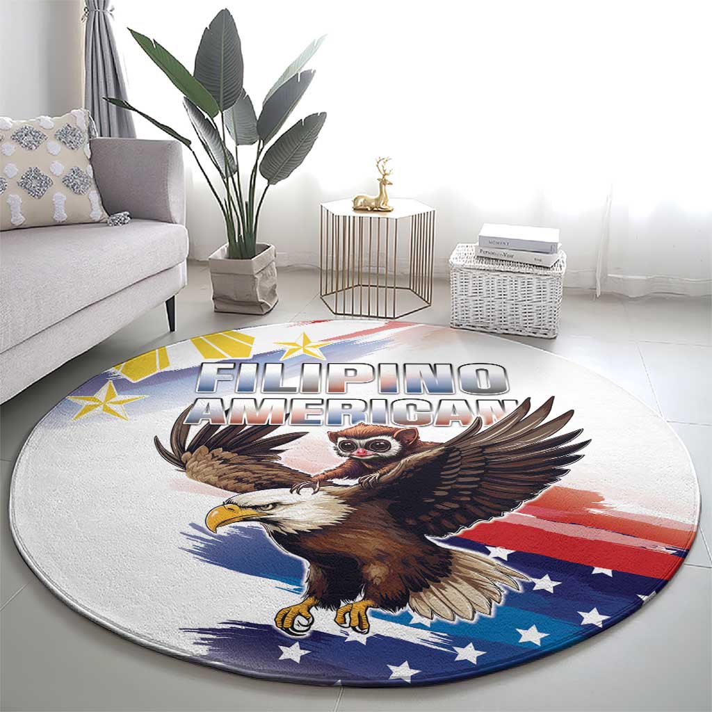 Filipino American History Month Round Carpet Bald Eagle Tarsier Together LT05 - Polynesian Pride