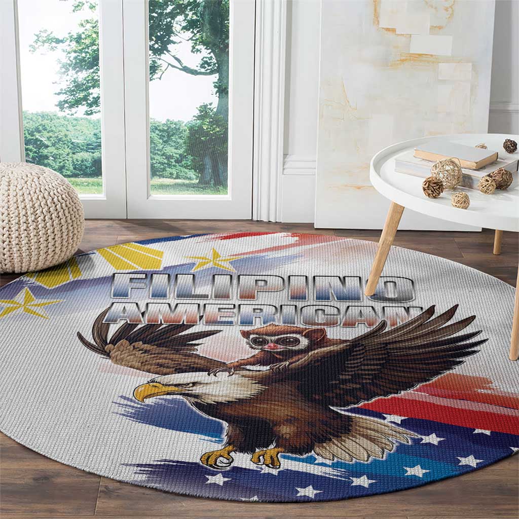Filipino American History Month Round Carpet Bald Eagle Tarsier Together LT05 - Polynesian Pride