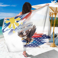 Filipino American History Month Sarong Bald Eagle Tarsier Together LT05 One Size 44 x 66 inches White - Polynesian Pride