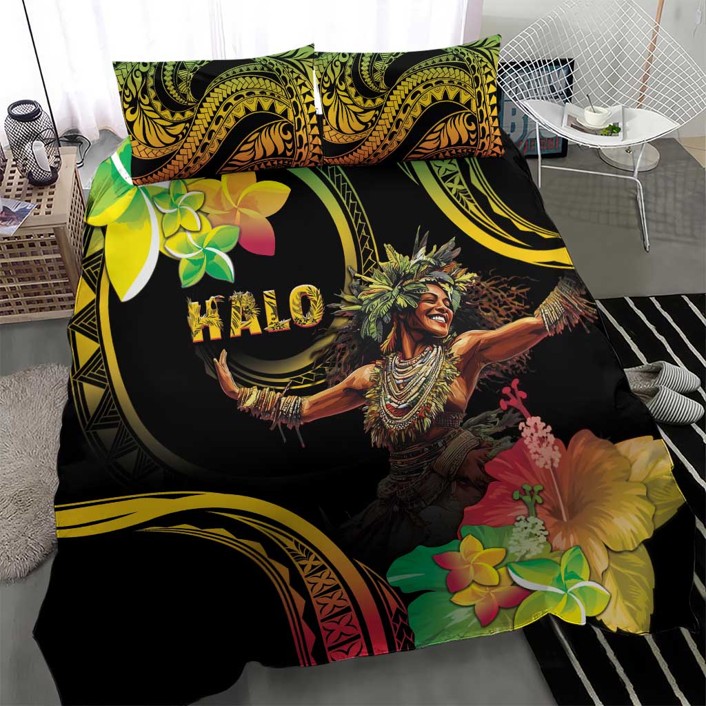 Halo Vanuatu Bedding Set Beautiful Woman Dancing LT05 - Polynesian Pride