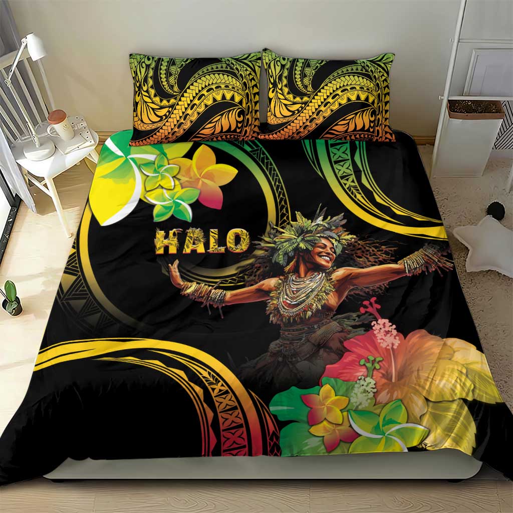 Halo Vanuatu Bedding Set Beautiful Woman Dancing LT05 - Polynesian Pride