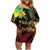 Halo Vanuatu Family Matching Off Shoulder Short Dress and Hawaiian Shirt Beautiful Woman Dancing