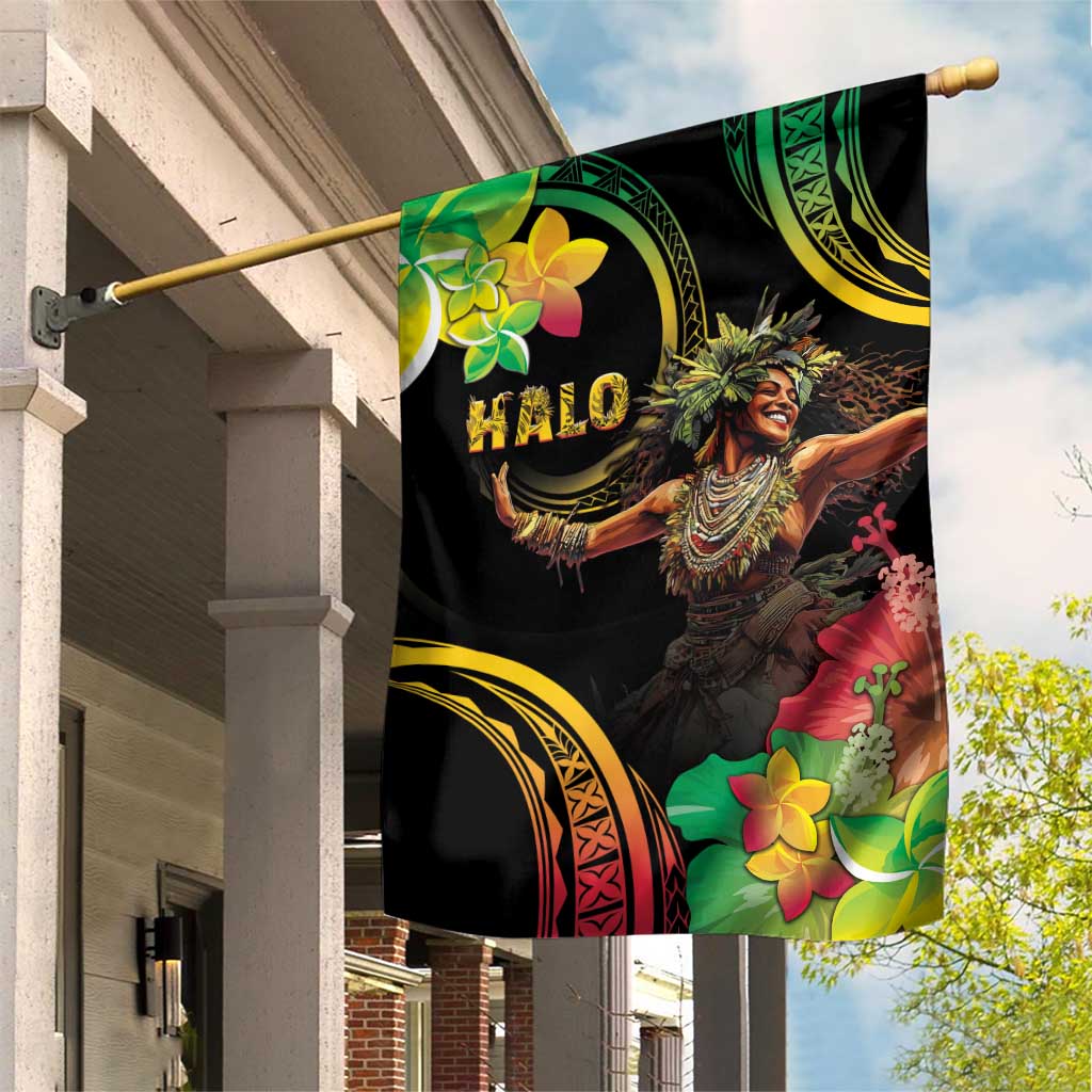 Halo Vanuatu Garden Flag Beautiful Woman Dancing LT05 House Flag Black - Polynesian Pride