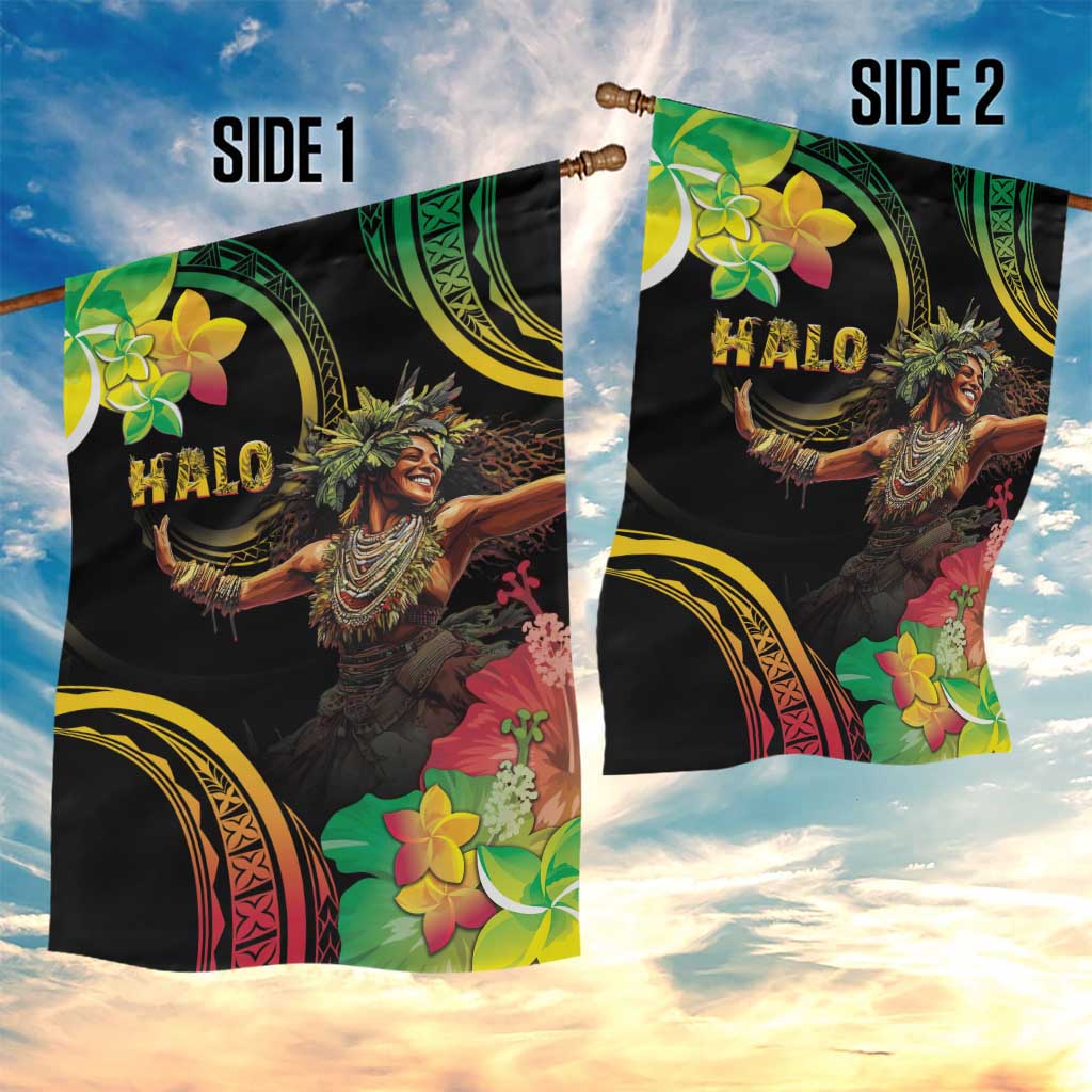 Halo Vanuatu Garden Flag Beautiful Woman Dancing LT05 - Polynesian Pride