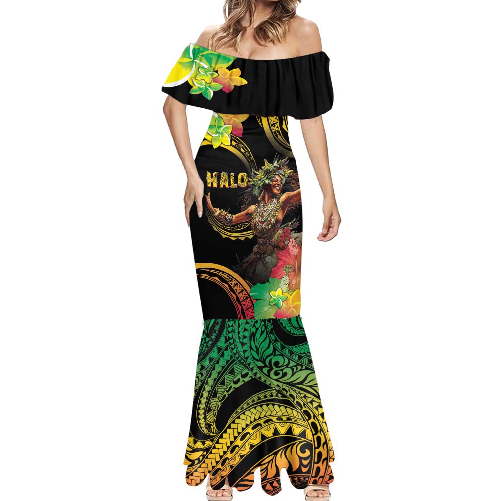 Halo Vanuatu Mermaid Dress Beautiful Woman Dancing LT05 - Polynesian Pride