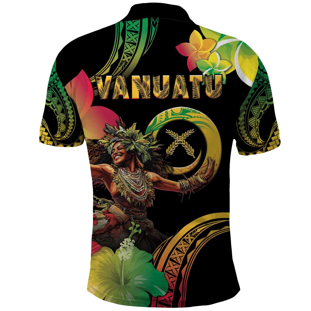 Halo Vanuatu Polo Shirt Beautiful Woman Dancing LT05 - Polynesian Pride