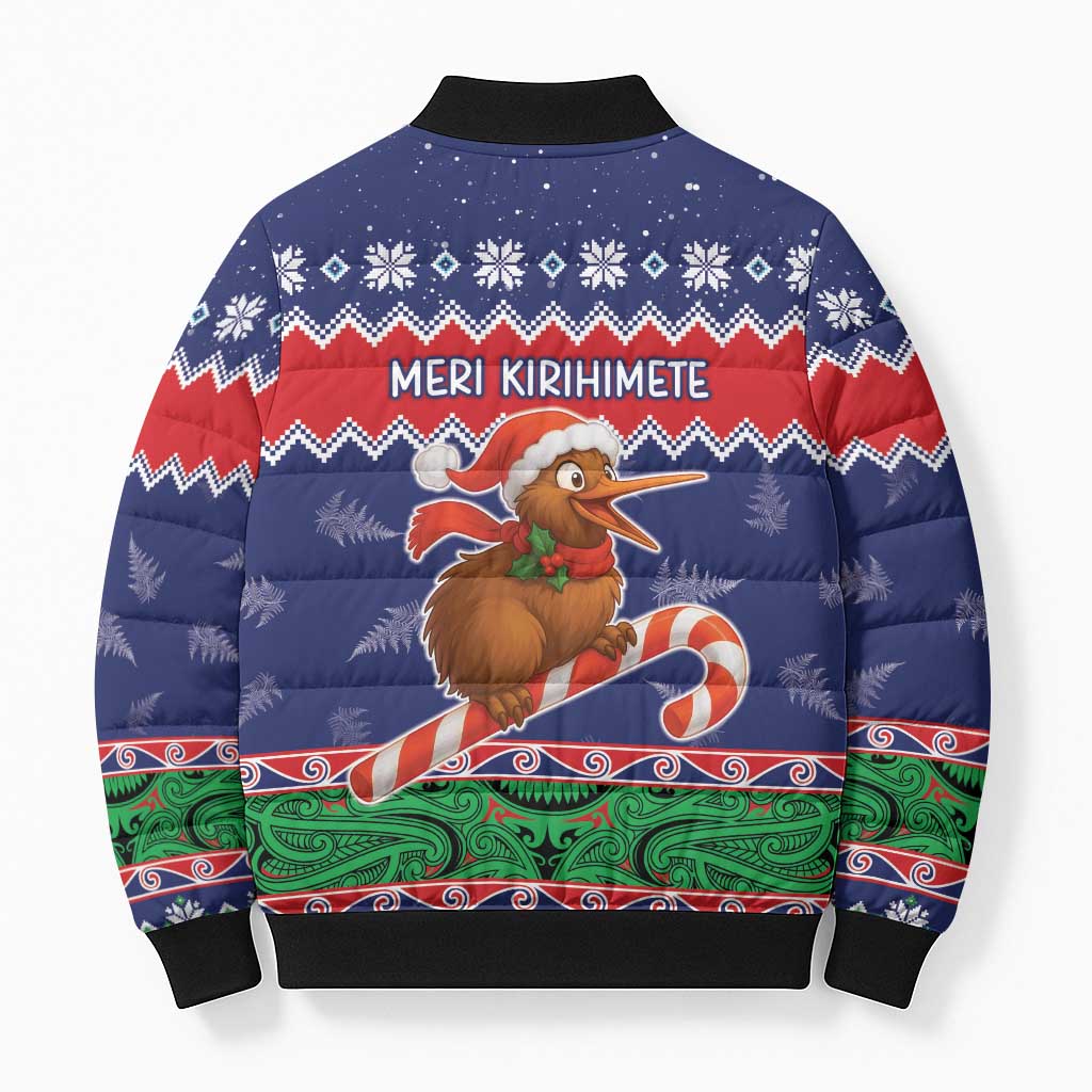 New Zealand Christmas Bomber Puffer Jacket Kiwi-sh You A Merry Christmas LT05 - Polynesian Pride