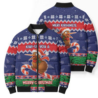 New Zealand Christmas Bomber Puffer Jacket Kiwi-sh You A Merry Christmas LT05 - Polynesian Pride
