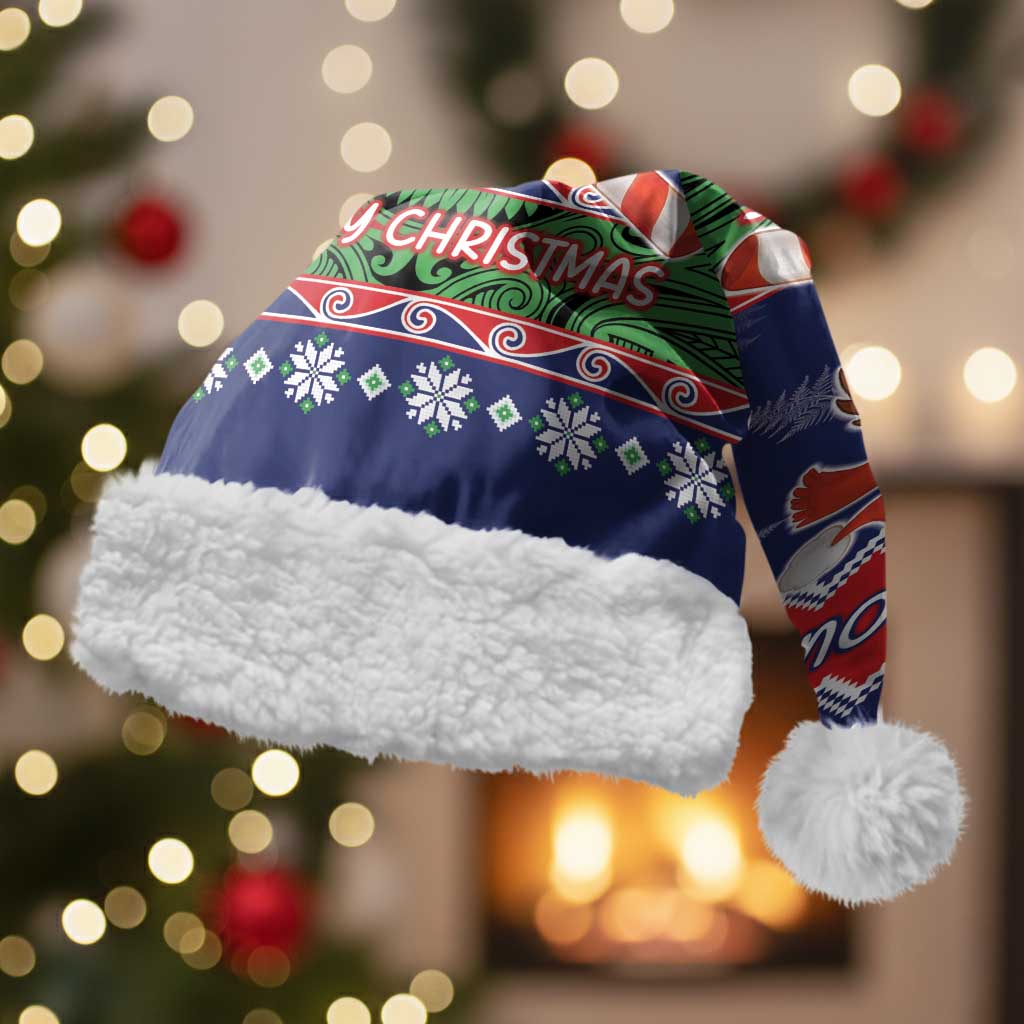 New Zealand Christmas Santa Hat Kiwi-sh You A Merry Christmas LT05 With Fur Blue - Polynesian Pride
