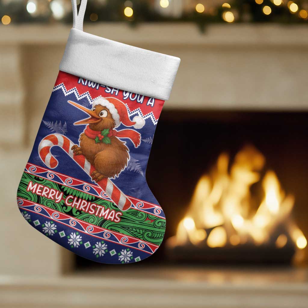 New Zealand Christmas Stocking Kiwi-sh You A Merry Christmas LT05 Set of 2 Blue - Polynesian Pride
