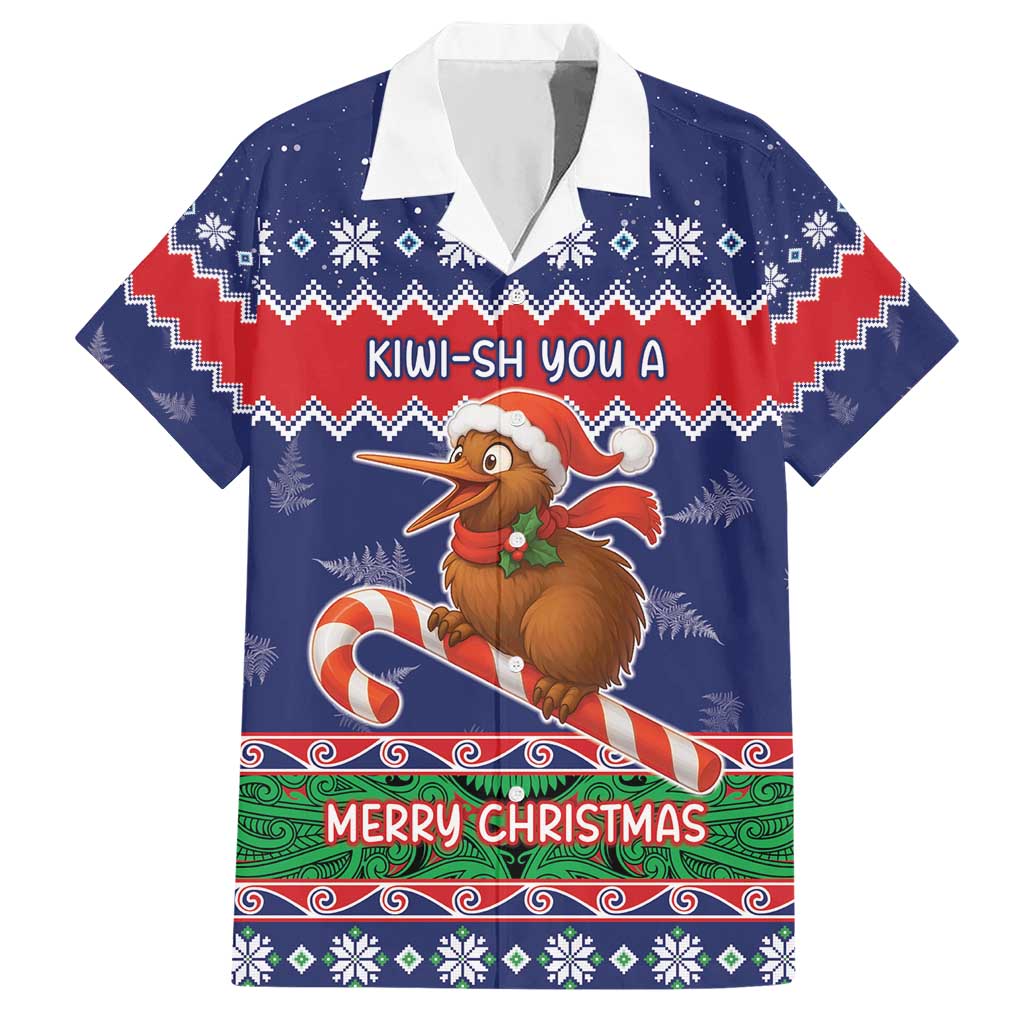 New Zealand Christmas Hawaiian Shirt Kiwi-sh You A Merry Christmas LT05 Blue - Polynesian Pride