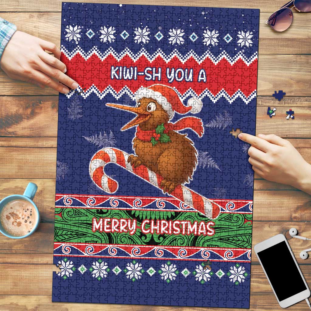 New Zealand Christmas Puzzle Kiwi-sh You A Merry Christmas LT05 Blue - Polynesian Pride