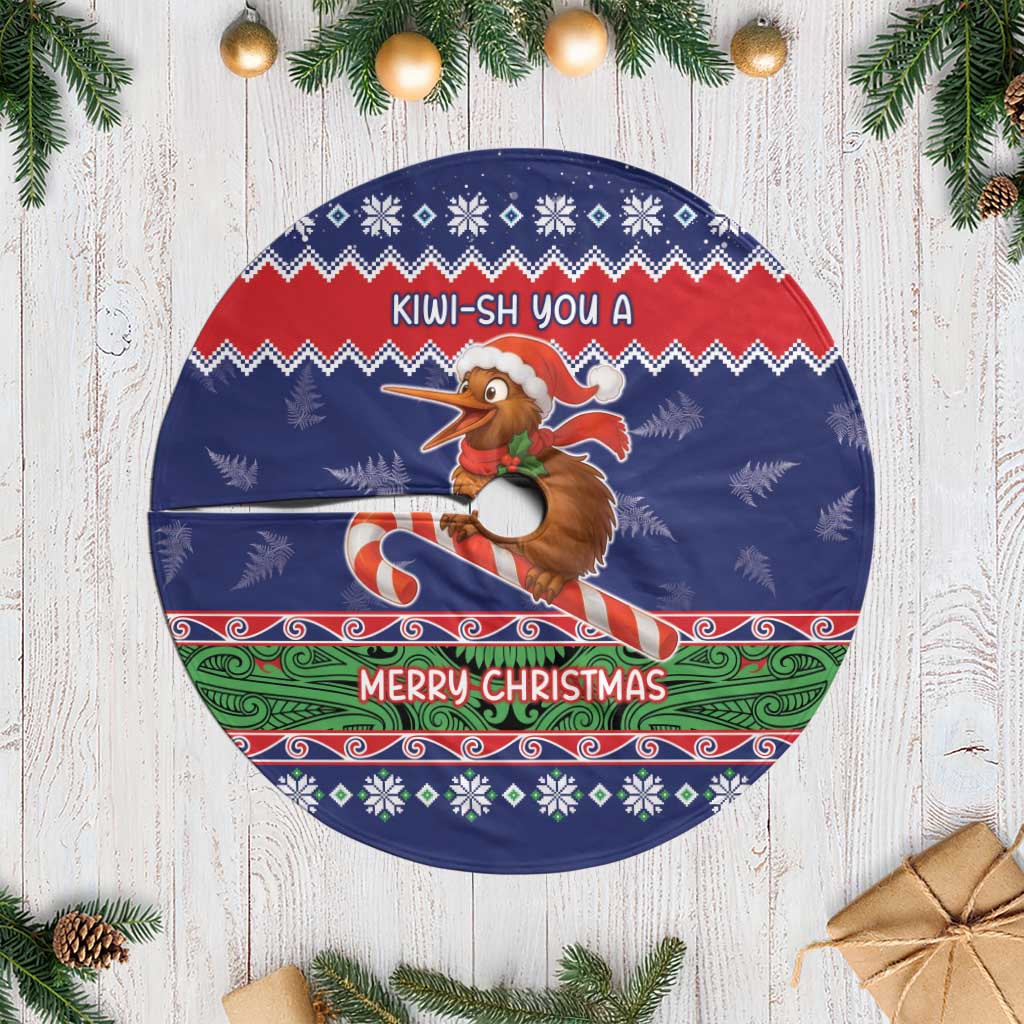 New Zealand Christmas Tree Skirt Kiwi-sh You A Merry Christmas LT05 Casual Blue - Polynesian Pride