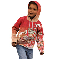 Hawaii Funny Christmas Kid Hoodie Santa Surfing With Tapa Pattern LT05 - Polynesian Pride