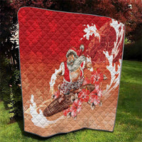 Hawaii Funny Christmas Quilt Santa Surfing With Tapa Pattern LT05 - Polynesian Pride