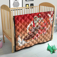 Hawaii Funny Christmas Quilt Santa Surfing With Tapa Pattern LT05 - Polynesian Pride