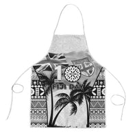 Fiji Day 2026 Apron Masi Tapa Pattern With Palm Tree White Version LT05 White - Polynesian Pride