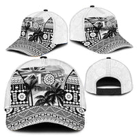 Fiji Day 2026 Classic Cap Masi Tapa Pattern With Palm Tree White Version