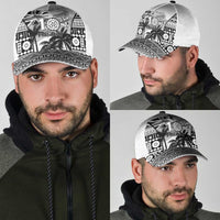 Fiji Day 2026 Classic Cap Masi Tapa Pattern With Palm Tree White Version