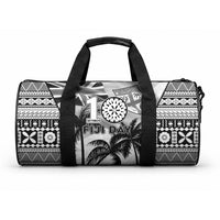 Fiji Day 2026 Duffle Bag Masi Tapa Pattern With Palm Tree White Version LT05 One size White - Polynesian Pride