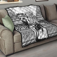 Fiji Day 2026 Quilt Masi Tapa Pattern With Palm Tree White Version LT05 - Polynesian Pride